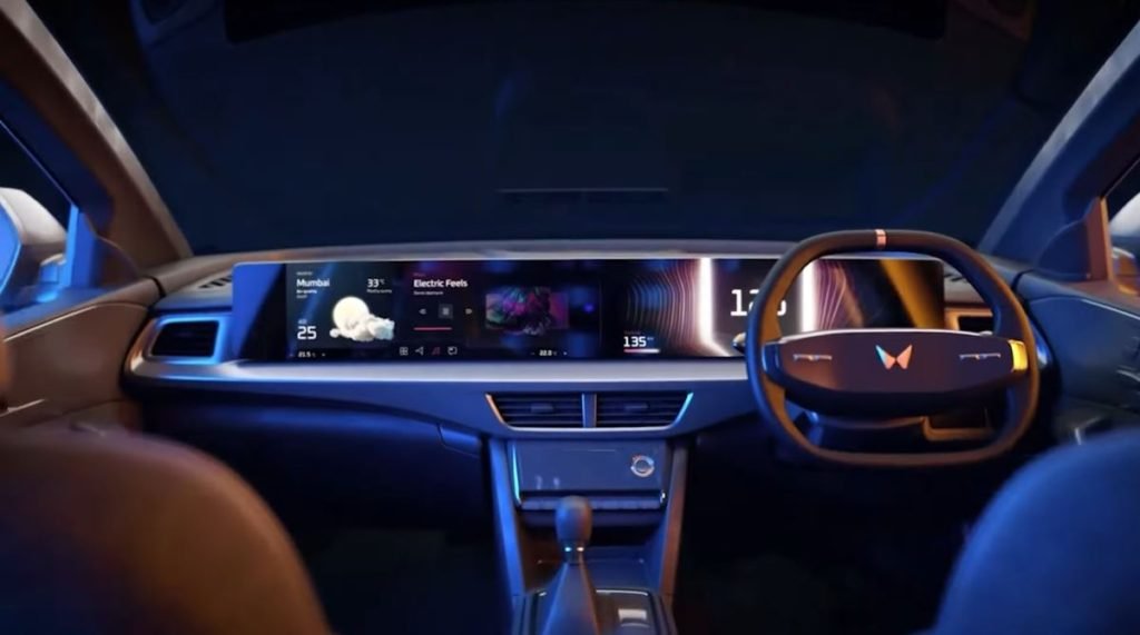 Interior of Mahindra electric SUV