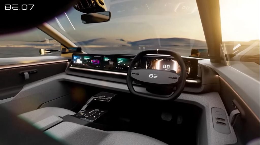Interior of Mahindra electric SUV