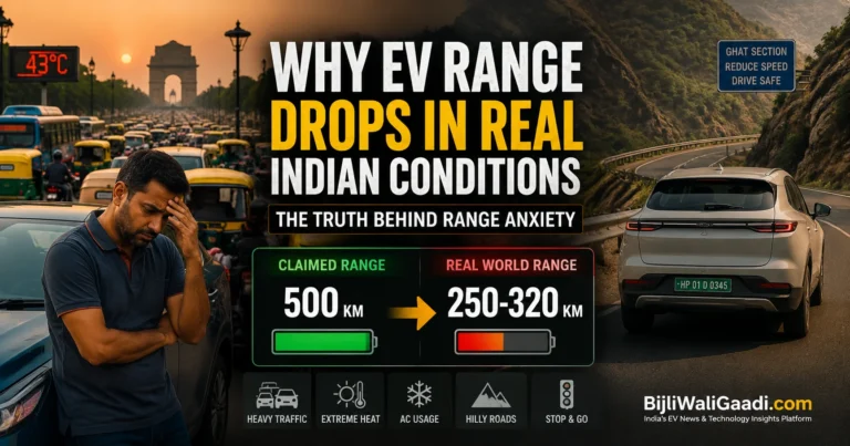Why EV Range Drops in Real Indian Driving Conditions – Research-Backed Explanation