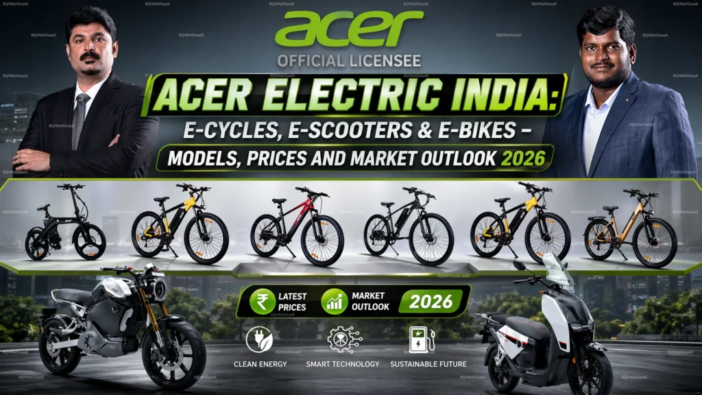 Acer Electric India 2026 lineup of e-cycles, e-scooters, and electric bikes with prices and market outlook