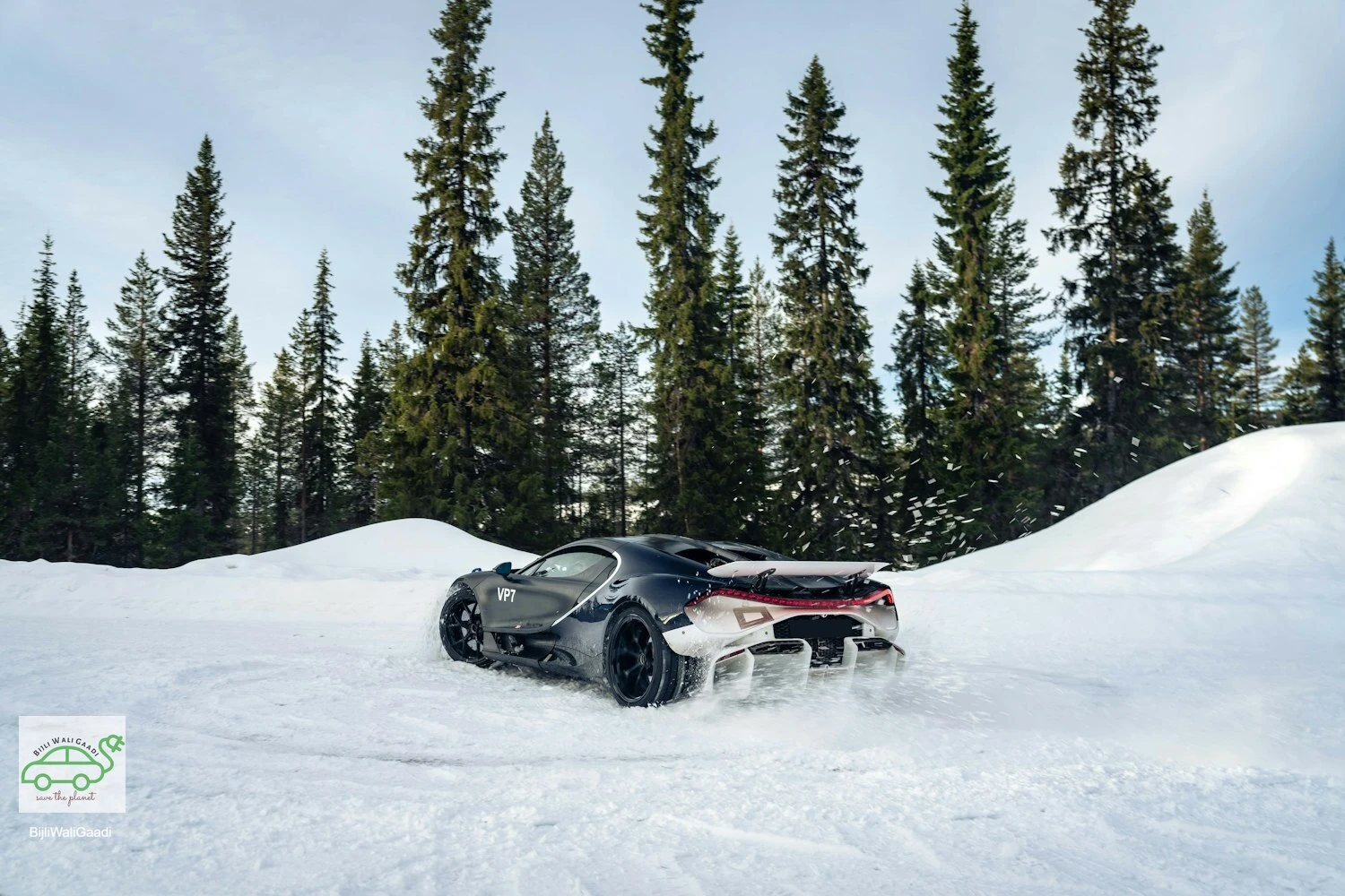 Bugatti Tourbillon snow testing