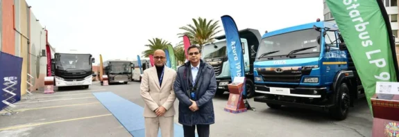 Tata Motors commercial vehicle portfolio showcase Cape Town South Africa May 2026 with electric trucks on display