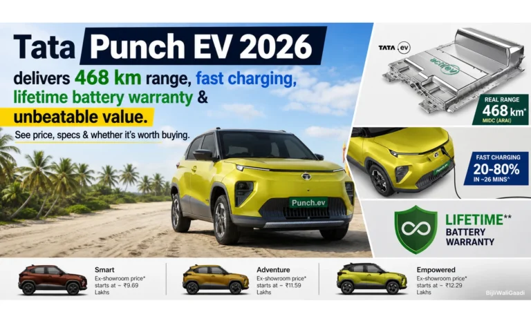 Tata Punch EV 2026 electric SUV with 468 km range and fast charging feature