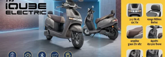 TVS iQube ST 5.3 kWh electric scooter front profile review