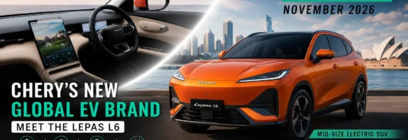 Chery Lepas L6 electric SUV featuring its exterior design and premium interior ahead of the Australian launch as Chery expands its global Lepas brand.