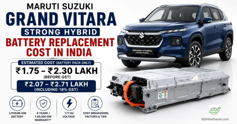 Grand Vitara Strong Hybrid battery replacement cost in India