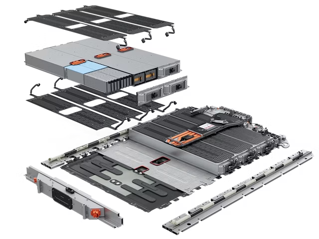 Porsche's 113 kWh Battery exploded view