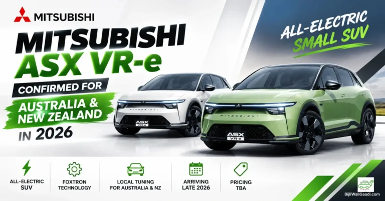 Mitsubishi ASX VR-e electric SUV featured image showing the green and white models, confirmed for Australia and New Zealand in 2026.