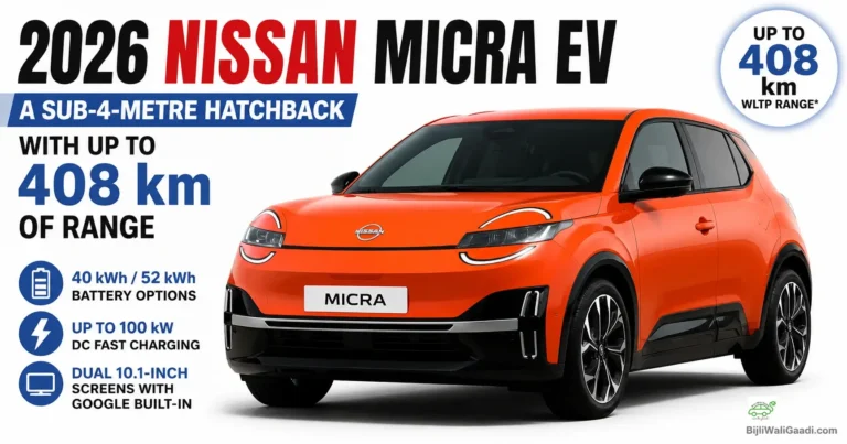 A visual comparison banner featuring a yellow Microlino electric microcar on the left and a light mint green Fiat Topolino on the right against a European city background, with text highlighting zero emissions, city design, and timeless style.
