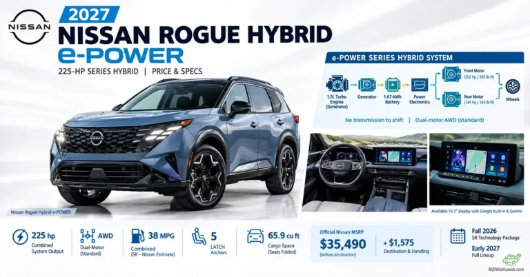 2027 Nissan Rogue Hybrid SR AWD, front three-quarter exterior view