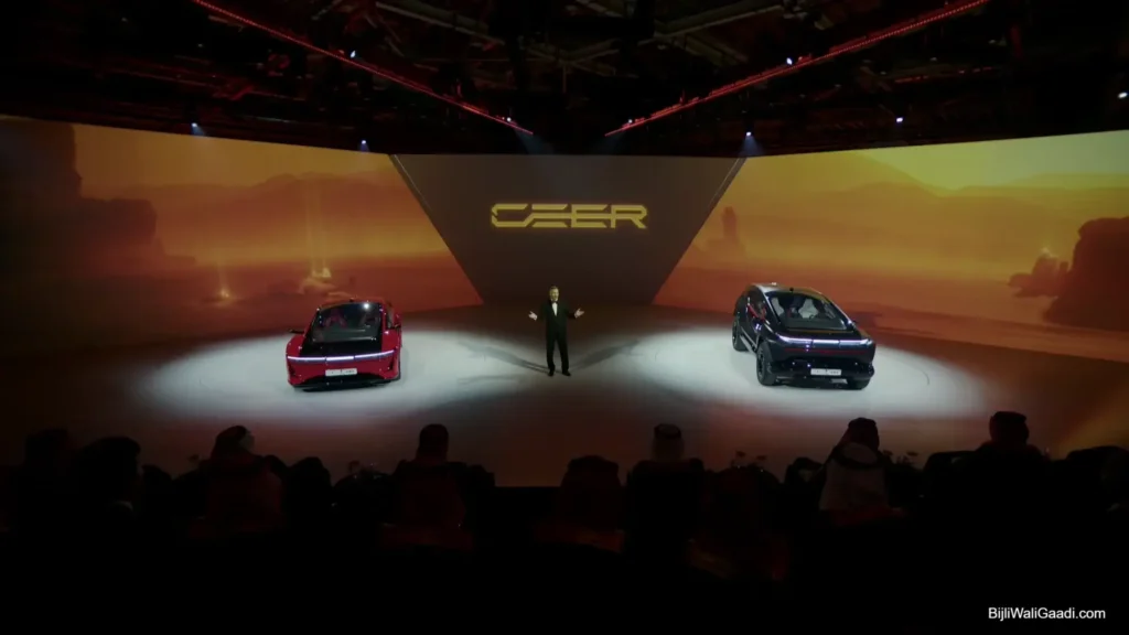 CEER Exobot Launched: Saudi Arabia's First EV Brand Debuts a Tri-Motor Sedan and SUV