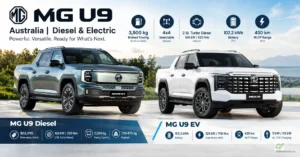MG U9 Diesel On Sale & MG U9 EV Ute Launched: Towing Capacity, Specs & Australian Pricing!
