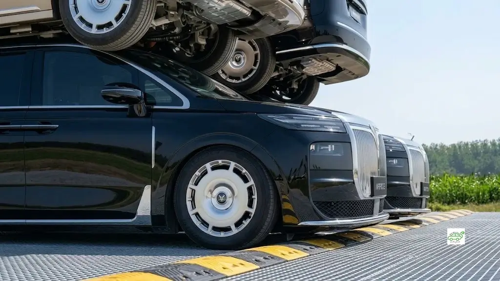 Four VOYAH DREAM 9s were paired into two stacks and driven side by side over speed bumps, completing a series of extreme tests on uneven roads.