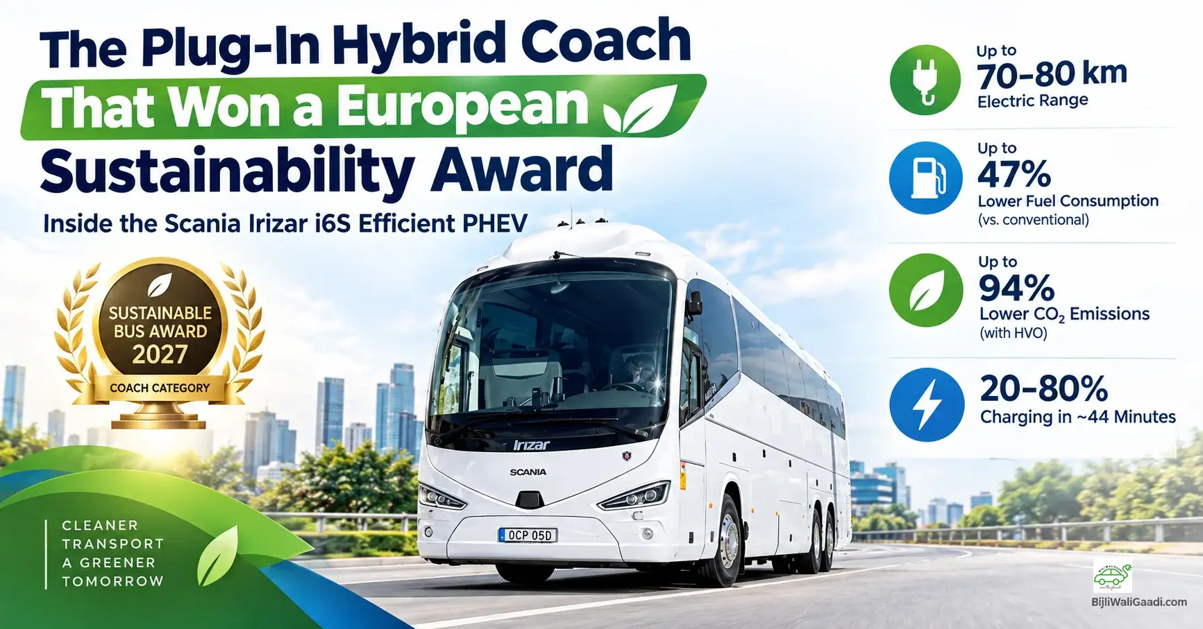 Scania Irizar i6S Efficient PHEV wins Sustainable Bus Award 2027