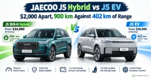 JAECOO J5 Hybrid vs J5 EV: $2,000 Apart, 900 km Against 402 km of Range