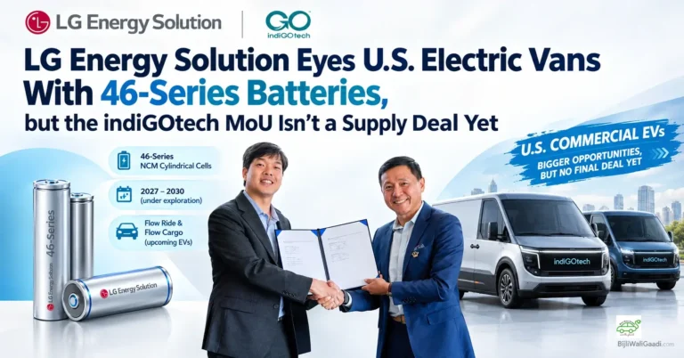 LG Energy Solution and indiGOtech executives at MoU signing for 46-series batteries for U.S. electric vans